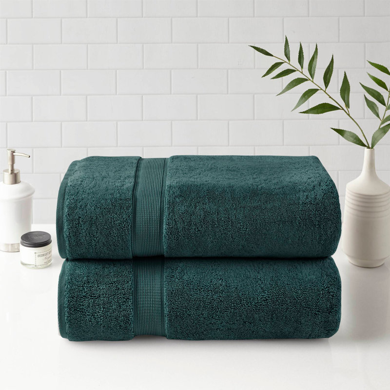 Ultra-Soft Cotton Absorbent Towel Set, Dark Green