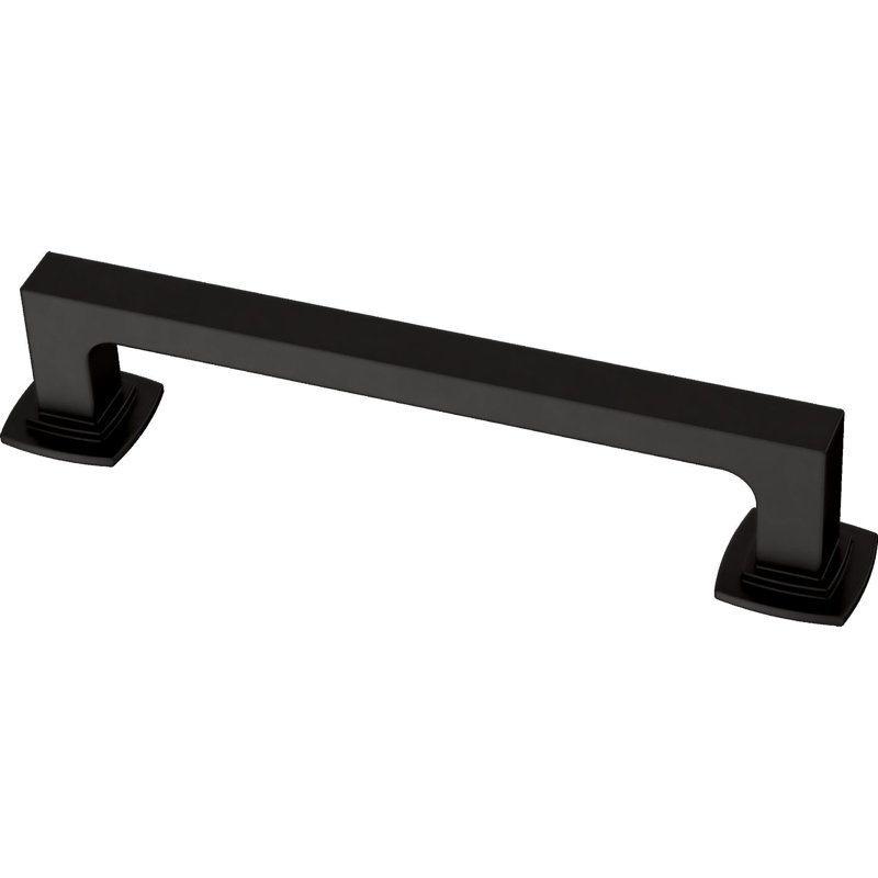 Matte Black Brass Bar Pulls with Mounting Hardware, Set of 10