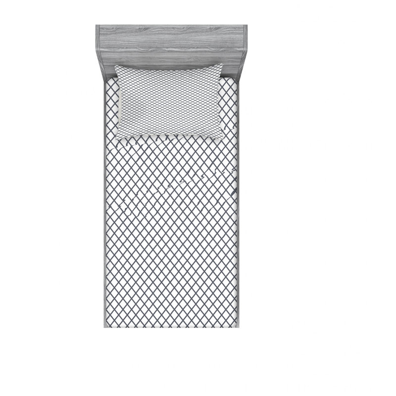 Microfiber Sheet Set, Twin XL Sheet Set with Fitted Sheet, Geometric, Black/White