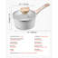 Casserole de 1,5 pte, casserole antiadhésive avec couvercle en verre trempé, casserole de cuisson polyvalente avec poignée détachable, petite casserole de cuisine avec revêtement, compatible avec l'induction, blanc