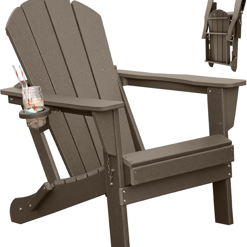 Adirondack Chair, Plastic Adirondack Chairs, HDPE Adirondack Chair, Folding Adirondack Chairs,Outdoor Chairs With Cup Holder For Lawn Patio Deck Fire Pit