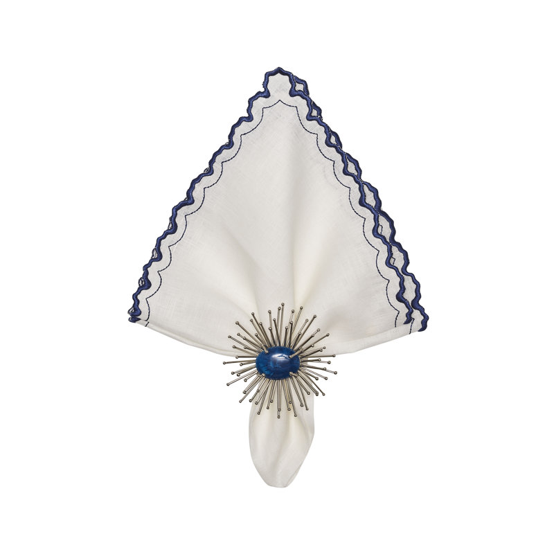 Arches Napkin, White/Blue