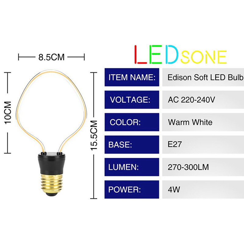 4W E27 LED Vintage Edison Light Bulb Amber