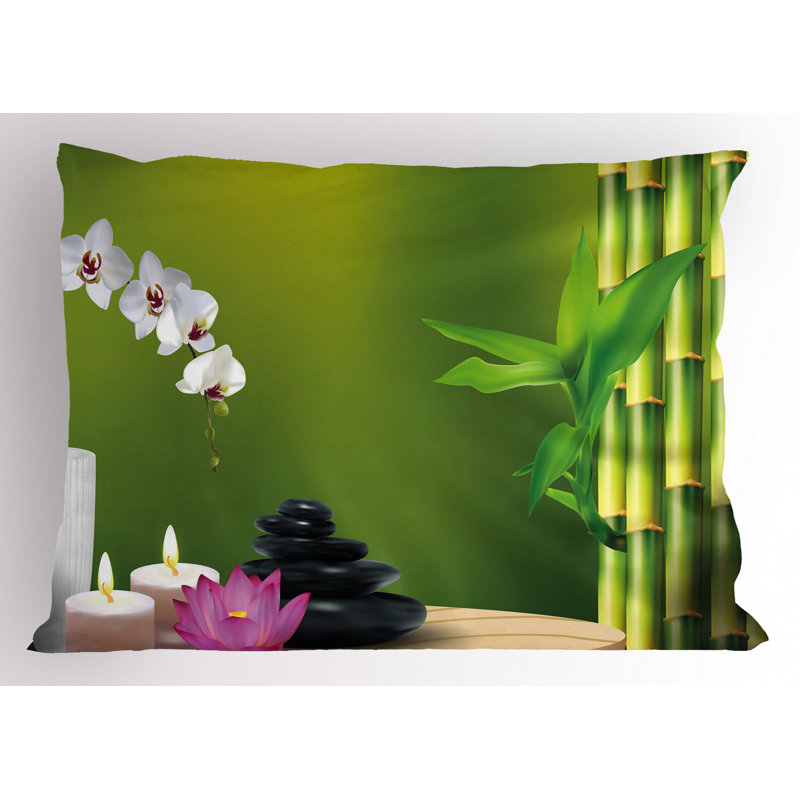 Black/Green/Pink Polyester Microfiber Piece Sham, Queen