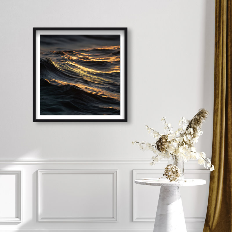 Sunset Sea II Print by Oliver Gal, 31.5"H x 31.5"W, Black Shadowbox