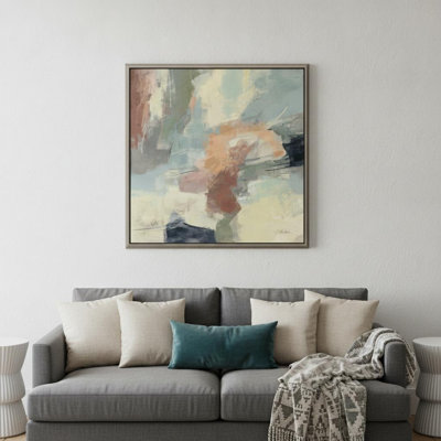 «Farm Field», reproduction d'art sur cadre flottant argenté