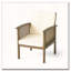 Ensemble de 4 chaises d'extérieur en bois d'acacia avec finition grise de style campagnard et coussins crème