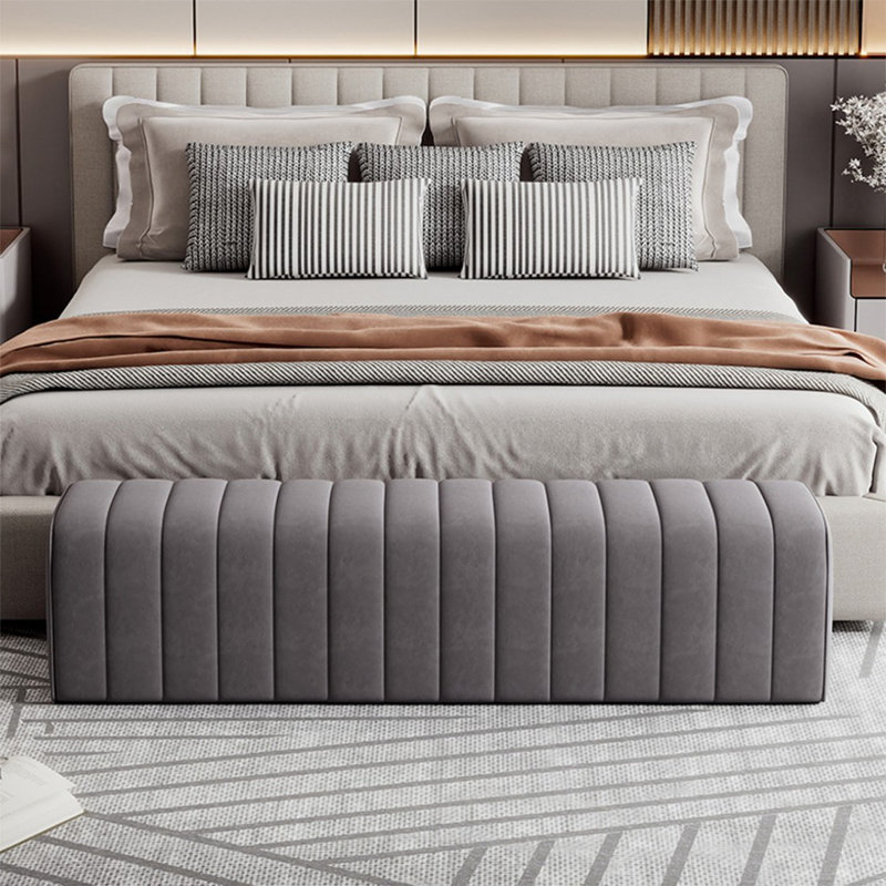 Banc rembourré gris foncé, Gris foncé