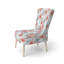 Chaise rembourrée en hibiscus rose pastel Coastal-2096440256