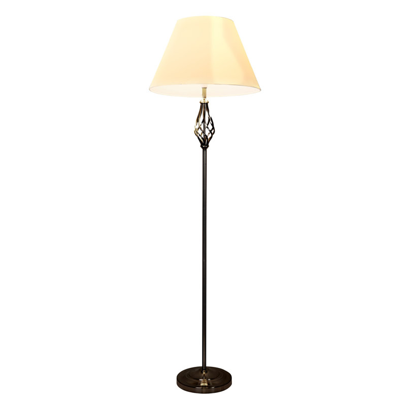 Bratton 155cm Traditional Twist Pewter Black Floor Lamp