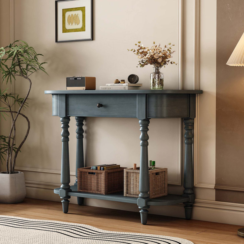Commode 2 tiroirs 36 po avec tablette ouverte, Marine