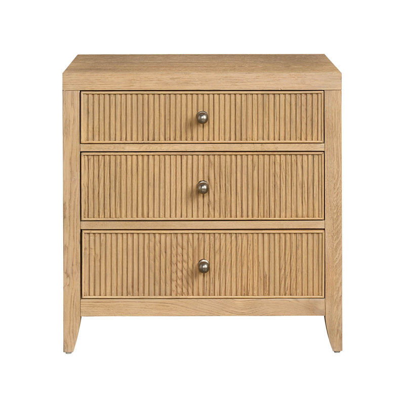 Carmen Three Drawer Nightstand, Skylark