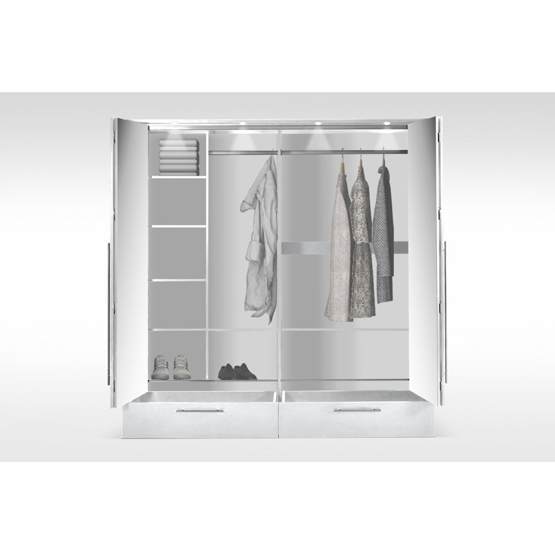 Blige Manufactured Wood Wardrobe, Graphite Matt