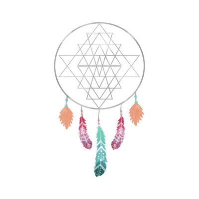 Large Dreamcatcher Circle - Wrapped Canvas Print
