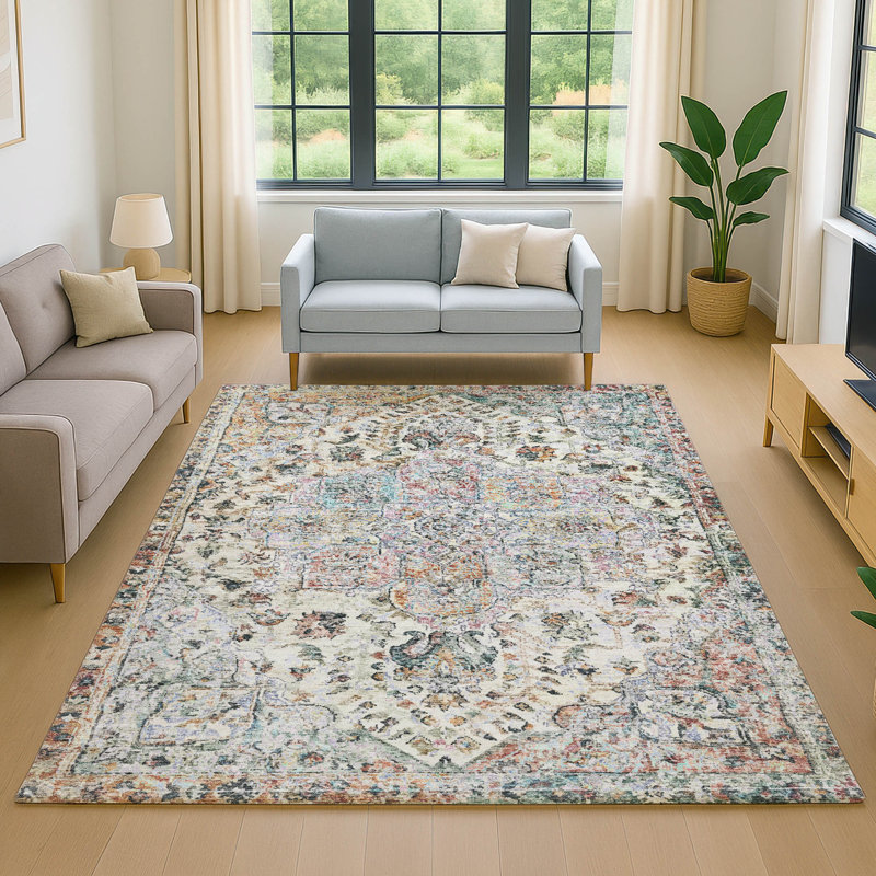 Premium Machine Washable Mayfield AMF2138 global Rug, 9' x 12', Sage