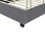 Grand lit plateforme tapissier avec grande tête de lit, mobilier de chambre à coucher, velours, gris