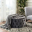 Velours gris avec revêtement - et repose-pieds confortable et polyvalent