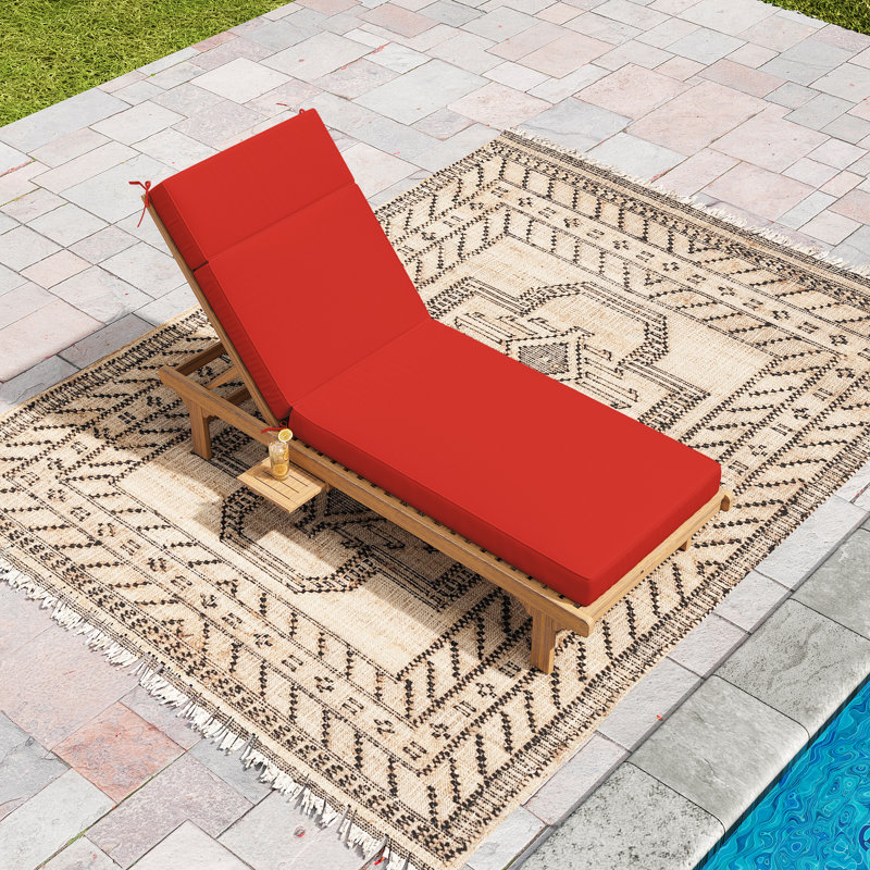 Wynee Outdoor 4'' Chaise Lounge Cushion (1 Pcs), Red, 80" W x 26" D 