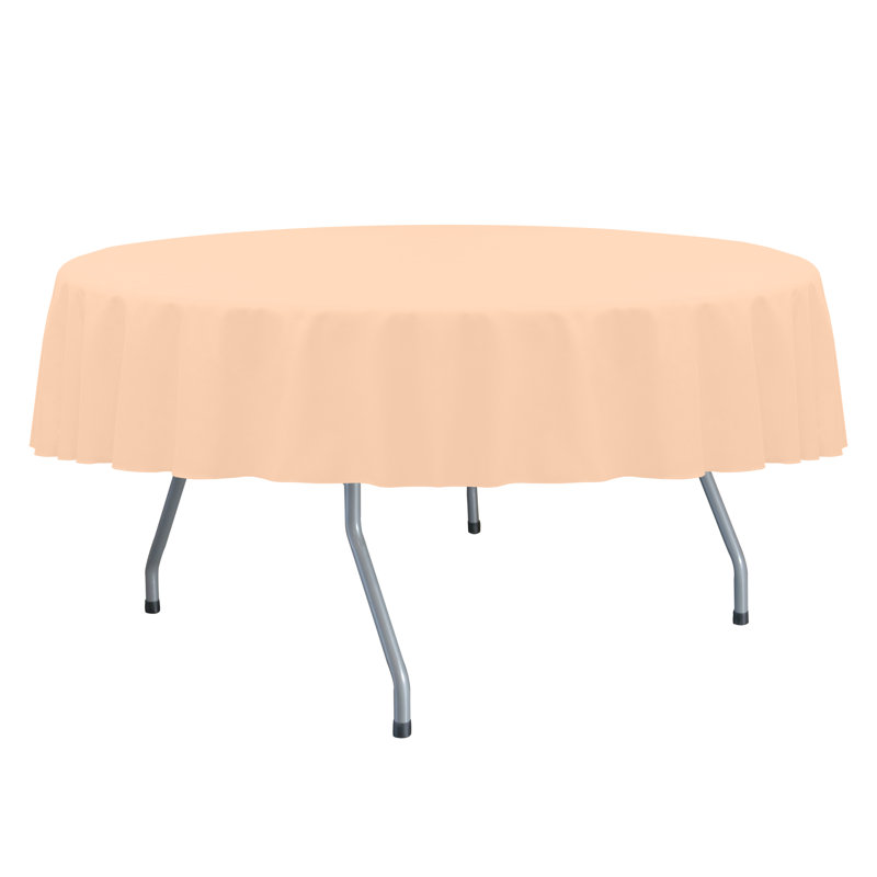Solid Color Round Tablecloth, 2, Ice Peach