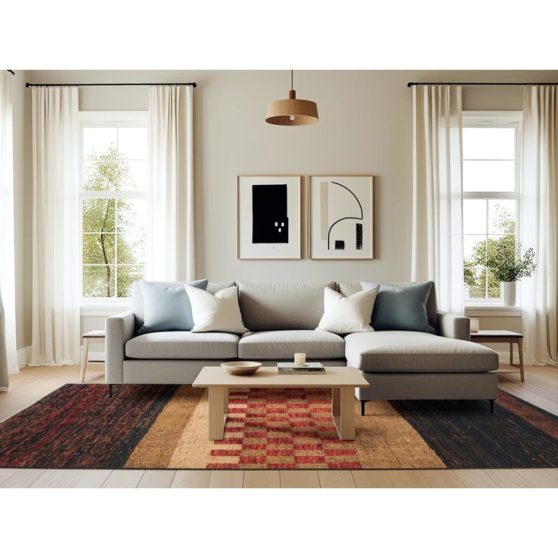 Tapis abstrait moderne 5294, Rectangle 6 pi x 9 pi