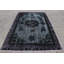 Grand tapis turc rétro - Oushak noir surdimensionné avec motif en laine gaufrée pour les salons