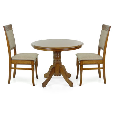 Gaverne 2 - Person Solid Wood Solid Wood Top Pedestal Dining Set