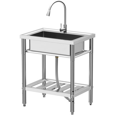 Évier utilitaire 28 po x 20 po x 34 po en acier inoxydable