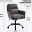 Cuir artificiel, similicuir, base noire, hauteur réglable, convient au bureau, à la chambre à coucher, à la coiffeuse et à d'autres environnements. Une chaise de bureau gris-1384417796