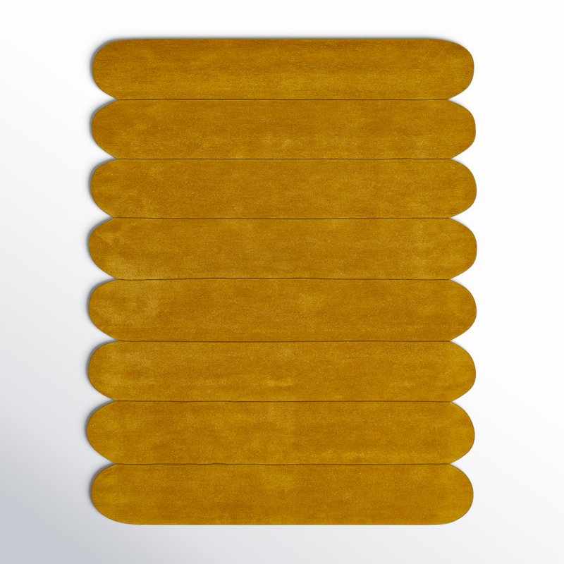 Dabria Hand Tufted Solid Wool Turmeric Runner Rug