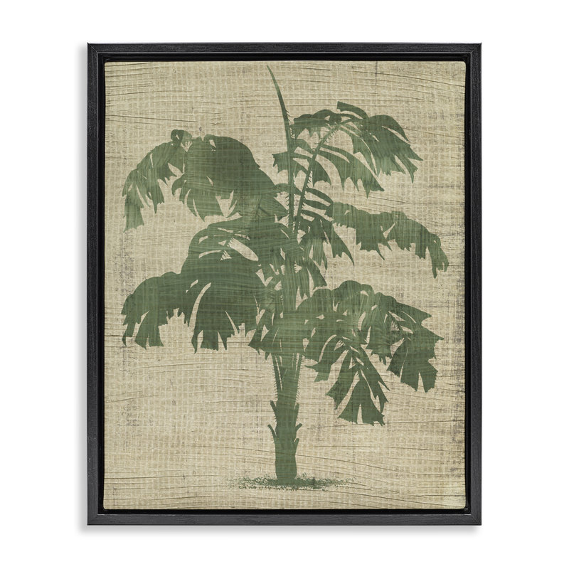  Art mural rétro sur toile flottante avec silhouette de plante par June Erica Vess, Noir, noir, noir, noir, H 21 po x l 17 po