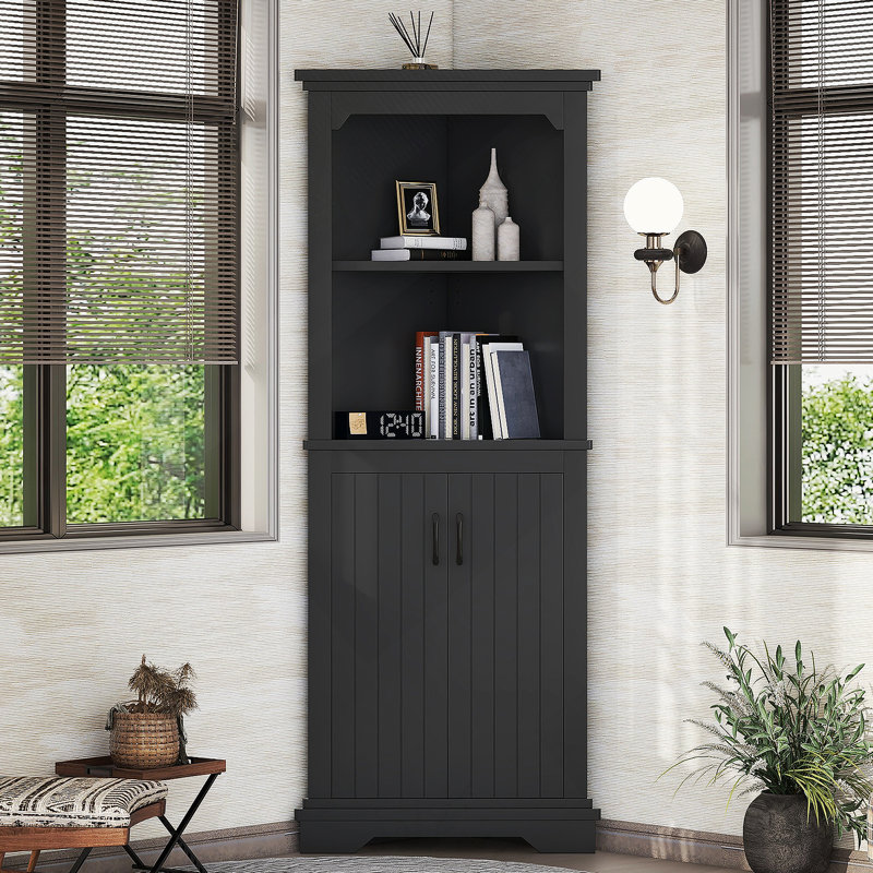 Versatile Corner Cabinet With Doors Suitable For Living Room, Bathroom, Dining Room Or Kitchen, Ideal For Space Optimization