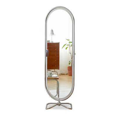 Modern Minimalist Arched Iron Frame Full-Body Mirror That Can Rotate
