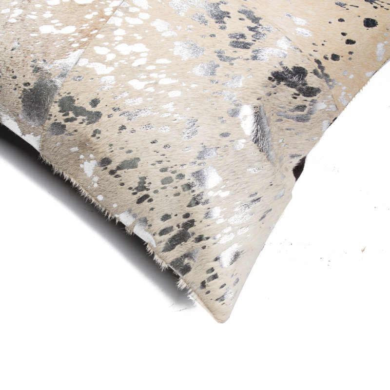  Coussin décoratif à imprimé animal, 20 po x 20 po, Argent / gris