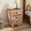 Table de bout en bois avec table de chevet et tiroirs