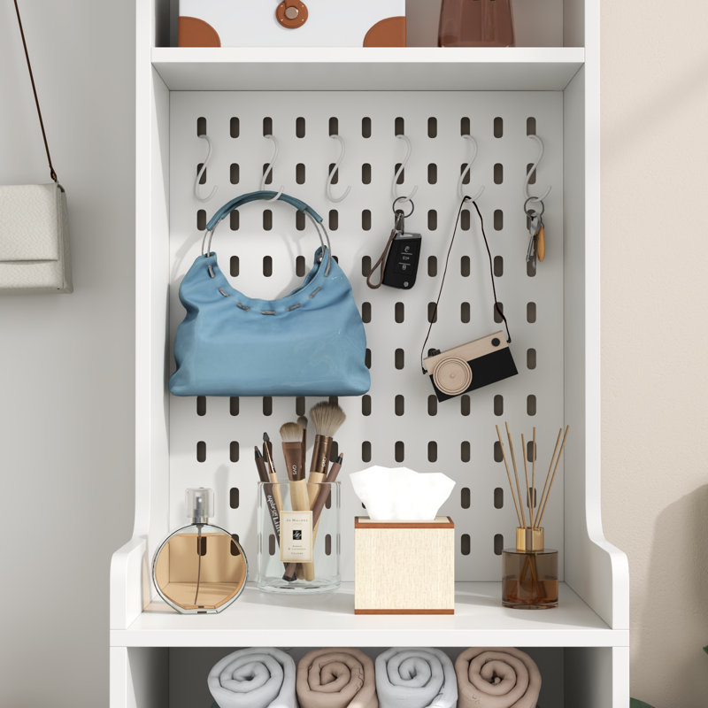 Hall Tree With Bench And Shoe Storage, Entryway Storage Bench With Coat Rack & Led Lights