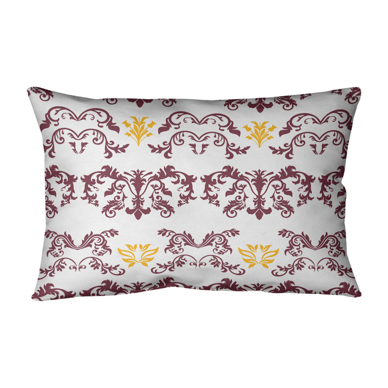 Housse de coussin Football Baroque, Faux lin, Bourgogne / Blanc / Or