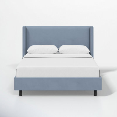 Hanson Cotton Upholstered Wingback Bed