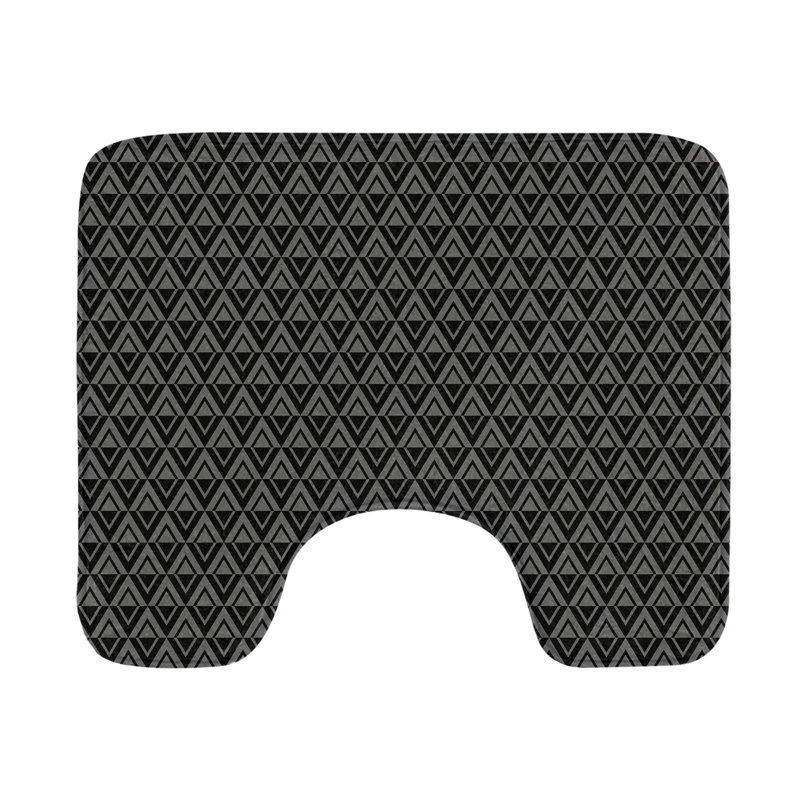 Tapis de salle de bain abstrait en U 20 po gris et gris anthracite