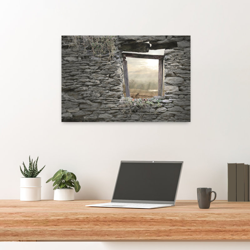 Oubli de paysage rustique abstrait, lierre, plante, paysage, nature, H 16 po x l 24 po