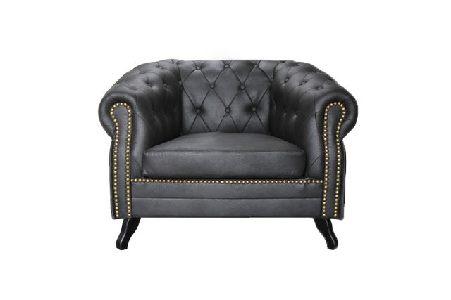 Faux Leather Chesterfield Chair