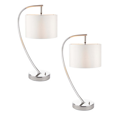 Polson 45cm Silver Arched Table Lamp