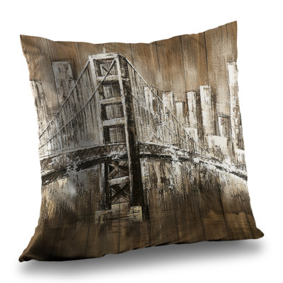 Aged Finish Golden Gate - Brown Places Poly Twill Throw