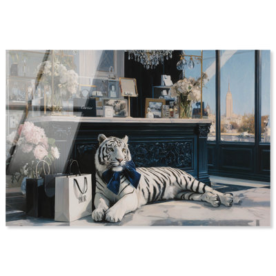 «Tiger in Elegant Glam Store», art mural Glam par Art Remedy, prêt à accrocher, 30 x 20