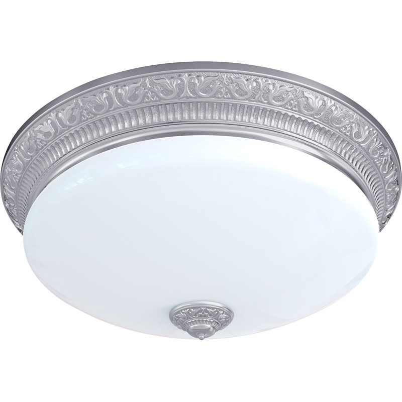 Fluellen Glass LED Semi Flush Mount, Bright Chrome