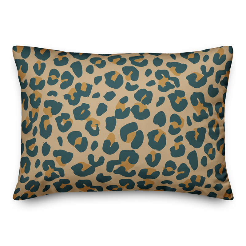 Coussin lombaire rectangulaire à imprimé animal, Beige