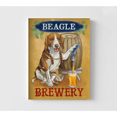 Cocktail Hour Beer Dogs IV by Mary Urban, Beagle Poster Print, Beer Beagle Wall Art, Beagle Mom Gift Idea, Small Dog Poster, Bar Wall Decor Print