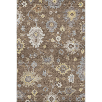 Premium Machine Washable Prisco Chocolate Rug