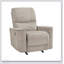 Chaise berçante inclinable électrique moderne avec revêtement en velours brun clair, structure en bois massif pour les meubles de maison de luxe