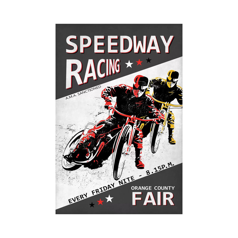 Speedway Racing OC Fair by Mark Rogan - Print on Canvas, 101.6cm H x 66.04cm W x 3.81cm D, Wrapped Canvas