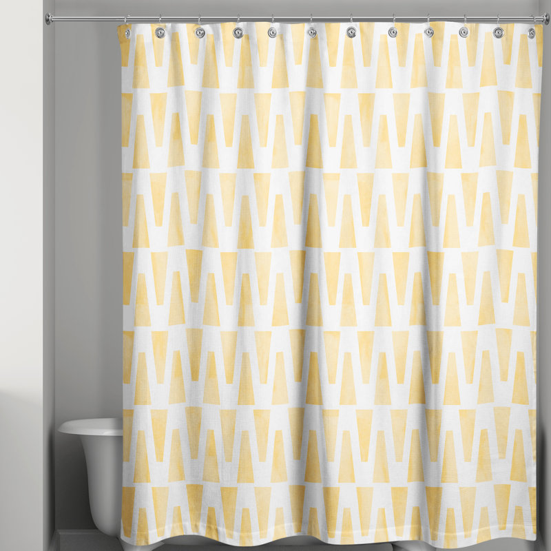  Rideau de douche simple Aiyannah, Jaune